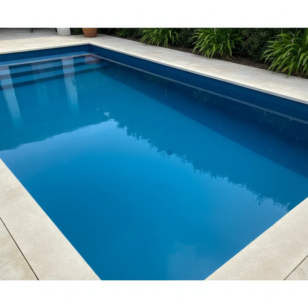 Established inground pool behind a mid-century home showing aging surface wear, representing the older pool character common in Fairway, KS